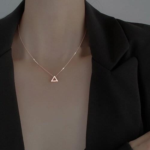 VENTFILLE 925 Sterling Silver Necklace 2021 Trendy Elegant Party Accessories Sparkling Zircon Geometric Bride Jewelry for Women