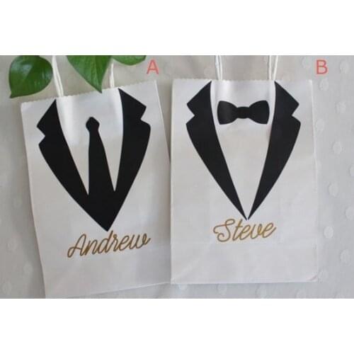 Personalized wedding Groomsman BEST MAN welcome bags, custom birthday thank you gift bags, customize baby shower gift bags
