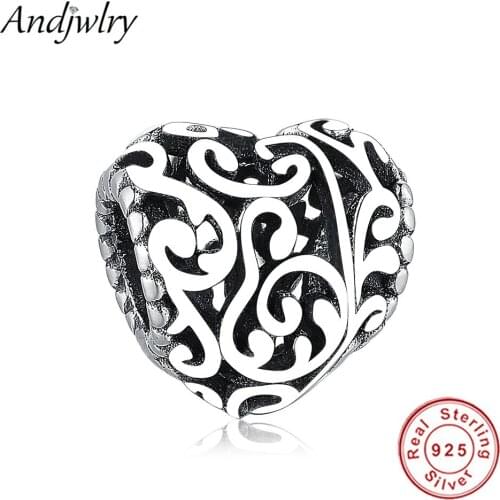 Fit Original Charms Bracelet 925 Sterling Silver Beads Heart Openwork DIY Jewelry Beads Charm Women Berloque Silver