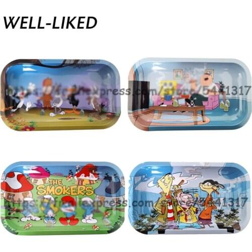 2021 Cartoon Rabbit Tobacco Tray 270*160 MM Rolling Tray For Men Women Funny Unique Metal Trays Big Size Drop Shipping Gifts
