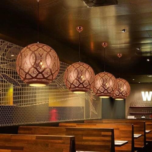 Pendant lamp modern Ball iron chandelier rose gold living room bedroom lamp restaurant aisle corridor lamp pendant lamp
