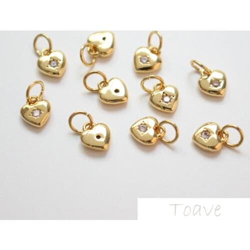 Copper plated 18K true gold peach-encrusted zircon necklace bracelet tail pendant diy material