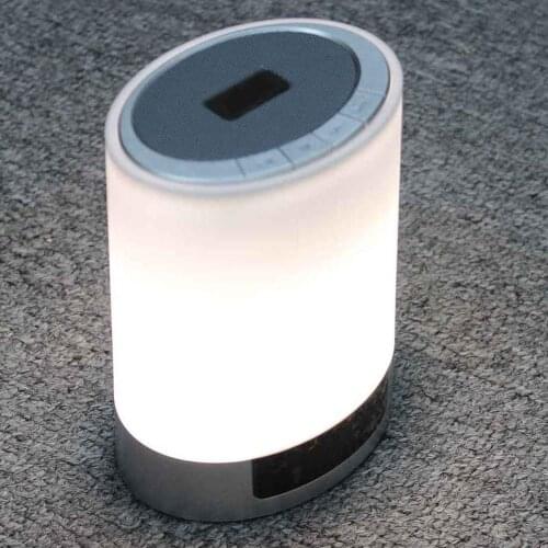 Portable Wireless Bluetooth Small LED Bluetooth Speaker Wireless Touch Console Light USB Rechargeable Digital Alarm Clock