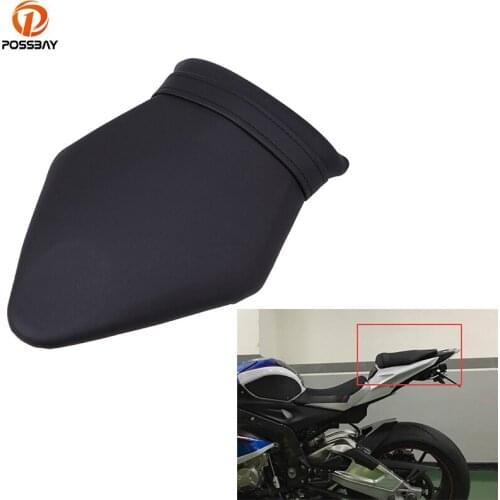 POSSBAY Black Motorcycle Leather Cushion Rear Seat for BMW S1000 2009 2010 2011 2012 2013 2014 Scooter Cushion Cover Seat Pad