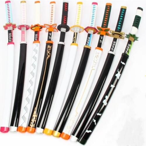 Anime Demon Slayer:Kimetsu No Yaiba Cosplay Props Wooden Sword 76CM All Members Weapons Cosplay Replica Props for Kids Adults