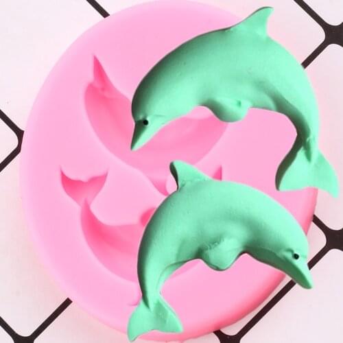 Dolphin Silicone Mold Fondant Mould DIY Cake Decorating Tools Cupcake Topper Candy Resin Polymer Clay Chocolate Moulds