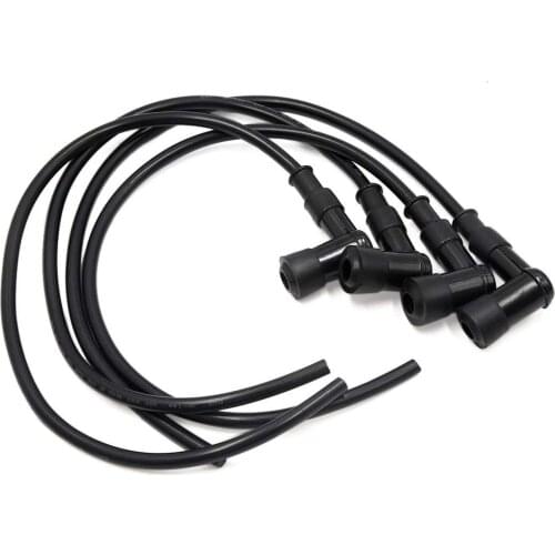 Uxcell 4Pcs Silicone 90 Degree Motorcycle Motor Engine Spark Cap Ignition Wire Cable Black