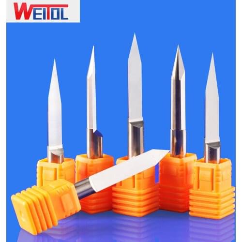 WeiTol 5A 6mm CNC Router bit degree 10 15 20 Engraving Bits end mill carbide milling cutter Machine Accessories
