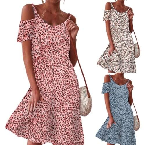 Dress Women Summer Fashion 2021 new small broken flower type digital printing loose strapless Female dresses LDMJWY202128