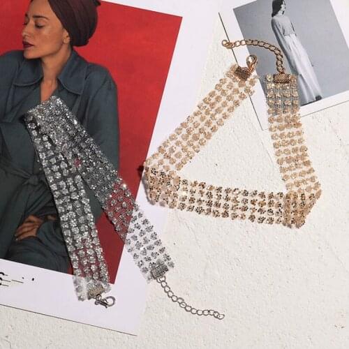 Fashion Jewelry Bohemian Statement Necklace Gold Sexy Clavicle Chain Neck Strap Sequin Necklace Female Elegant Necklace