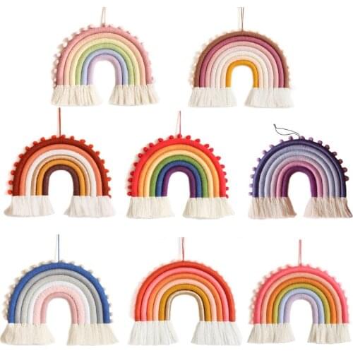 6 Layers Nordic Woven Rainbow Tapestry Home Decor Wall Hanging Toys Nursery Decor Living Room Kids Girls Bedroom Decor