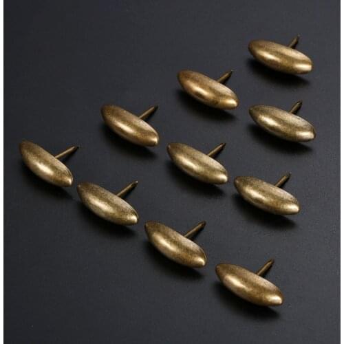 10x Iron Door Nail Antique Jewelry Case Box Sofa Decorative Tack Stud Pushpin drum Furniture Olive Head Nail,Bronze Tone,30*25mm