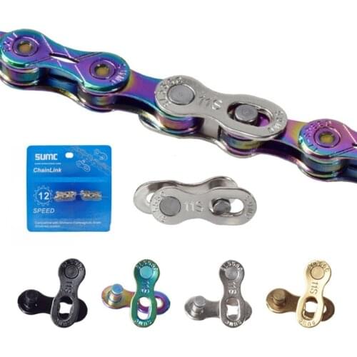 2 Pair Colorful 12 Speed Bike Bicycle Chain Link Connector Mountain Bike Joints Buttons Speed Quick Master Link CY01