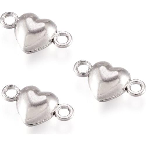 5Sets Heart Shape Platinum Color Brass Magnetic Clasps for Jewelry Making 17x10x6.5mm