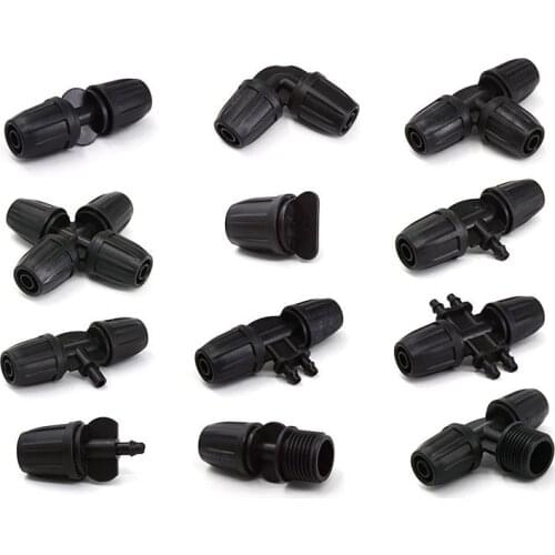 5pcs/lot Micro Spray Pipe Joint Two-way Plug Head Drip Irrigation Atomization Nozzle garden tools hose 8/11hose connectors