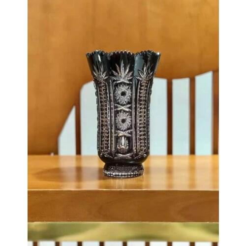 Coloured Crystal carving transparent vase household decoration gift