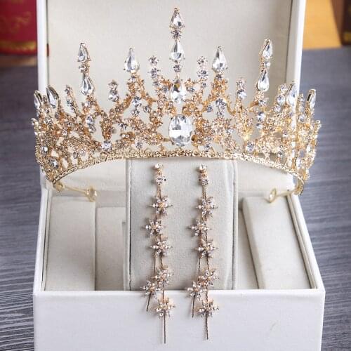 Luxury Princess 2021 Wedding Headpieces Bridal Tiara Rhinestone Crown Head Pieces Crystal Headbands Hair Accessories Gold Silver