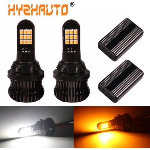 HYZHAUTO T20 W21W LED Canbus Bulbs 1156 Ba15s Dual Color P21w Py21w LED Turn Signal Lights DRL No Hyper Flash Error Free 2Pcs