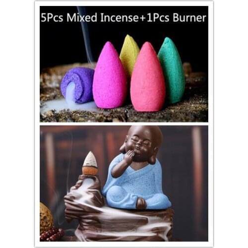The Little Monk Ceramic Burner Or Incense Cones Backflow Incense Burner Censer Keep A Good Mood Use In The Home Office Teahouse