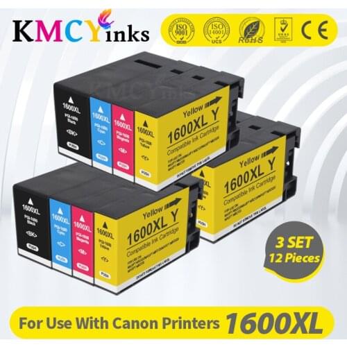 KMCYinks Compatible ink Cartridge PGI-1600 BK C M Y PGI1600 PGI-1600XL For Canon MAXIFY MB2030 MB2330 MB2040 MB2340 printer