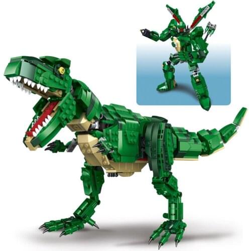 Jurassic Park World Tyrannosaurus Rex Attack Dragon MOC Model Building Bricks Dinosaurs DIY Blocks Classic Movie Kids Toys Gift