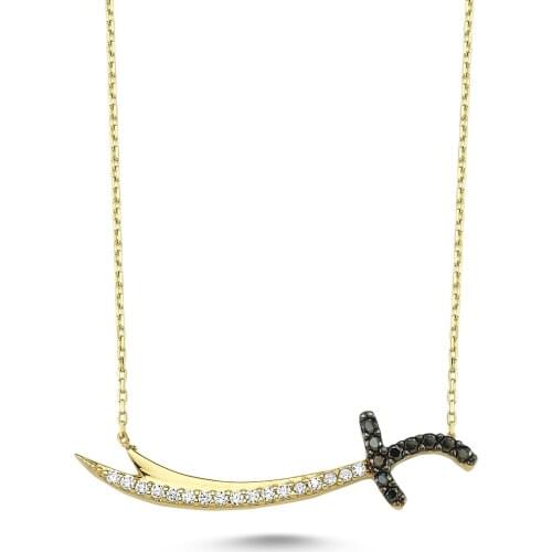 14k Gold Sword Necklace