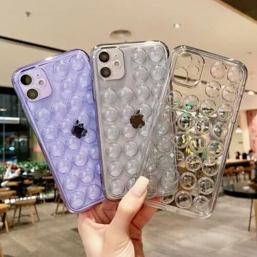 Cute Stress Reliever Wave Point Phone Case for IPhone 12 Pro Max Xr Xsmax X Soft Tpu Purple Case for Iphone 11 Promax 8 7 Plus