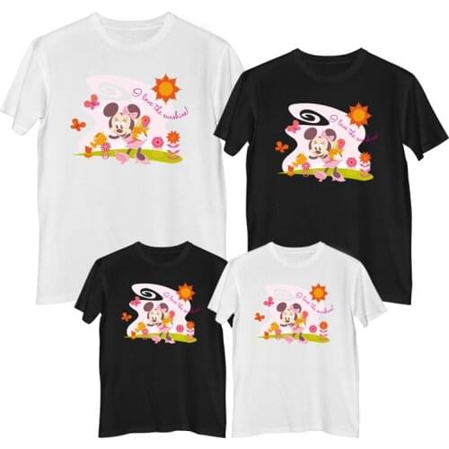 Disney Minnie Mouse Daisy Duck T shirt Summer Comfortable 100%cotton Fashion Women tee shirt T-shirt for girls mom daughter sets