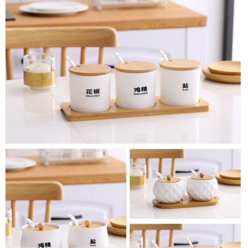 Seasoning Box Set Glass Seasoning Jar Combination Sugar Salt Shaker Nordic Kitchen Supplies Household Daquan Seasoning Bottle