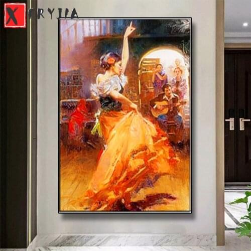 New 5D Round Diamond Painting Hot selling home art, dancing woman Sticker Diamond diy Embroidery Home Decoration Mosaic