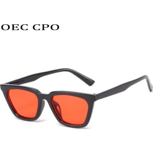 OEC CPO Trendy Small Square Sunglasses Women Brand Fashion Eyeglasses Female Vintage Plastic Glasses Lady Oculos De Sol UV400