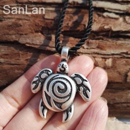 SanLan Brand 12pcs new fashion animal jewelry Sea Turtle Jewelry Tribal Turtle necklace animal Pendant nature