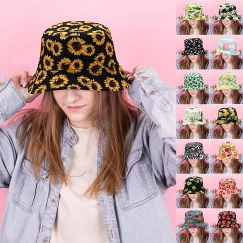 Fashion summer cotton bucket hat leopard print multicolor printing fisherman hat hip hop outdoor travel panama hat sun hat