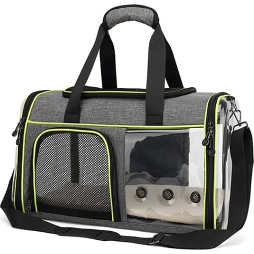 Portable Bag Transparent Dog Carrier Travel Bag with Reflective Tape Pet Carrying Box Dog Travel Bag Airline Approved Backpack