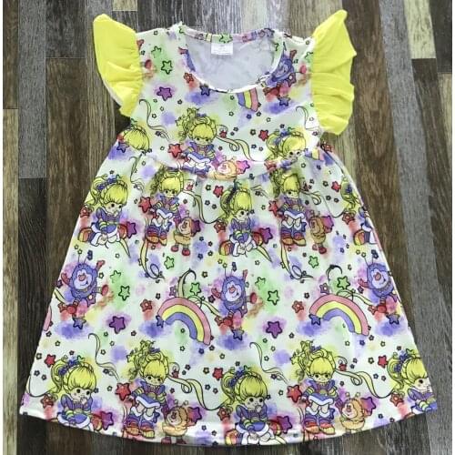 Popular Newest Children Clothing Baby girl Cute rainbow print summer dress