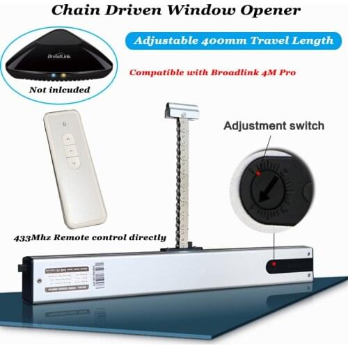 220V Adjustable Window Operner Automatic Open Close Window Skylight Actuator Greenhouse Motor Driver Broadlink Alexa IFTTT