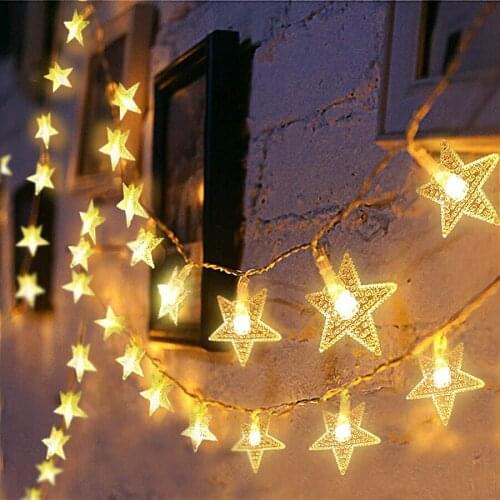 10/20/40/80 LED Star String Light Battery Powered Christmas Twinkle Fairy Light Holiday Party Wedding Fairy Garland Light