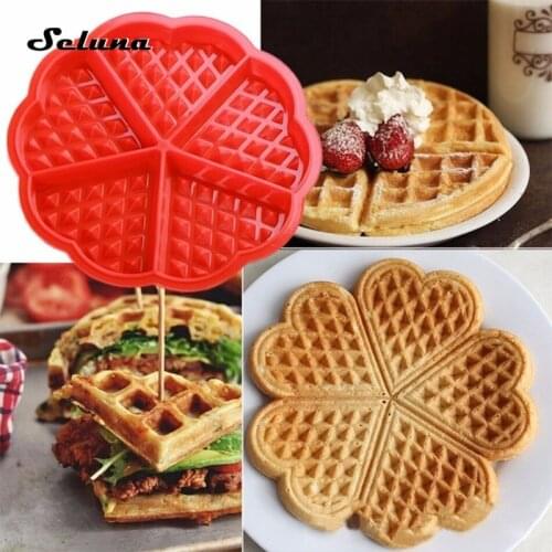 Seluna Silicone Waffle Mold Maker Pan Microwave Baking Cookie Cake Muffin Bakeware Cooking Tools Kitchen Accessories Supplies