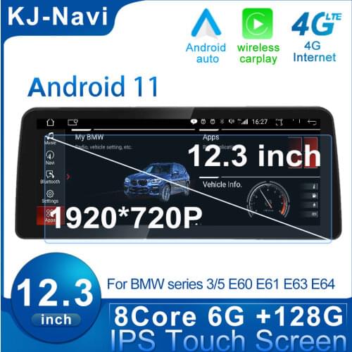 Android 10 For BMW 5 Series E60 E61 E63 E64 2004-2011 CCC/CIC System 12.3'' Stereo 8-CORE 6G+128G Car Radio Multimedia Carplay