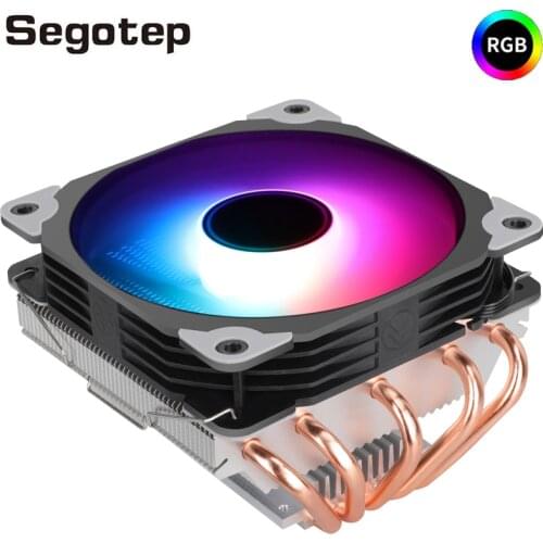 Segotep 5 Heatpipes RGB CPU Cooler Radiator Silent PC Cooler 120 mm PWM Fan 4PIN 135W For Intel LGA115X/1200/1366 AMD AM4 AM3