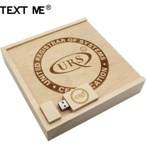 TEXT ME maple Wooden+box Photography LOGO 64GB usb flash drive pen drive 4GB 8GB 16GB 32GB usb2.0 gift U disk