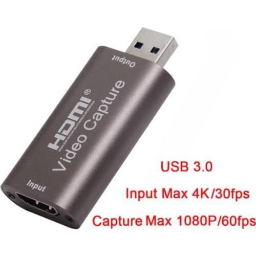 USB 3.0 2.0 4K 60Hz Video Capture Card HDMI-compatible Video Grabber Record Box for PS4 Game DVD Camcorder Camera Recording Live