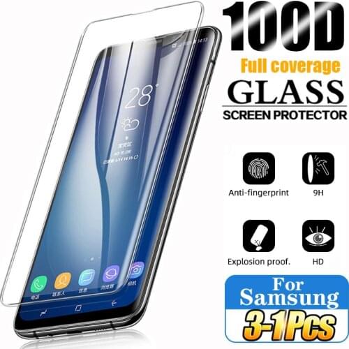 Tempered Glass For Samsung Galaxy S21 Plus Glass S20 Ultra Screen Protector S8 S9 S10 Plus S10e e 5G note 8 9 10 20 Ultra S 100D