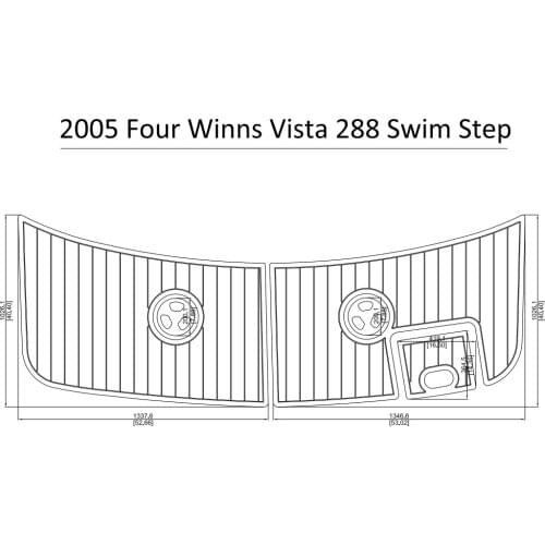 2005 Four Winns Vista 288 Swim Step Pad Boat EVA Teak Decking 1/4" 6mm