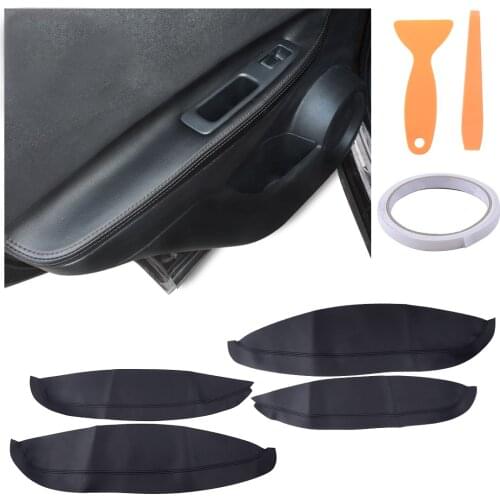 CITALL 4pcs Car Door Armrest Panel Microfibre Leather Cover Trim Fit for Nissan Qashqai J10 2007-2011 2012 2013 2014 2015