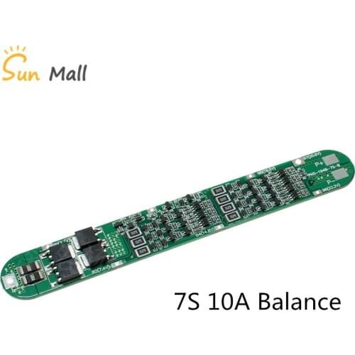7S 10A BMS 26V continuous 10A with balance 18650 top special Battery Protection Board