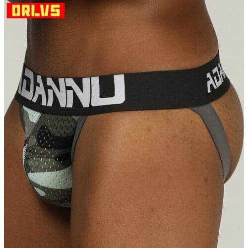 ADANNU Brand new sexy gay jockstrap men underwear sissy panties thong men g string cueca tanga hombre double D lingerie hombre