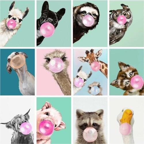 Huacan Diamond Embroidery Mosaic Dog Giraffe 5D Diamond Painting New Arrivals Animals Beaded Pictures Decorative Paintings