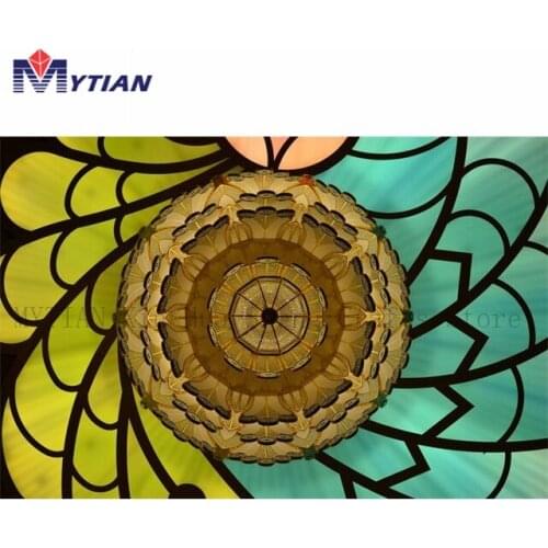 DIY Full Drill Square & Round Diamond Painting Cross Stitch Colorful Green Kaleidoscope Diamond Embroidery Rhinestone Wall Art