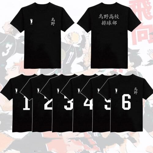 Anime Haikyuu Cosplay T-Shirts Karasuno High School Hinata Shyouyou Short Sleeve Casual Tee Shirt Uniform Tops